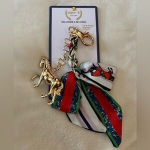 🐎VIRAL Piper-K Gold Horse Bag Charm with Multicolor Scarf